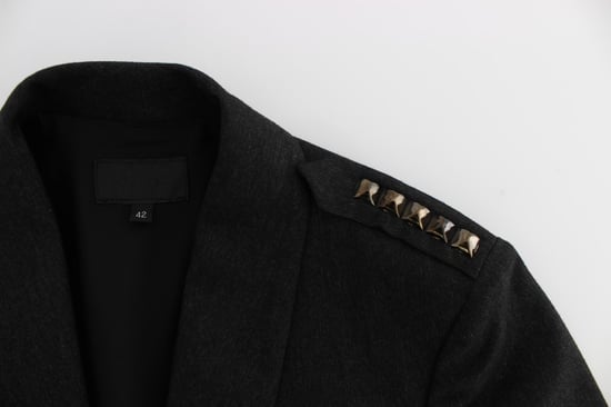 EXTE Gray Stretch Gold Studded Short Jacket