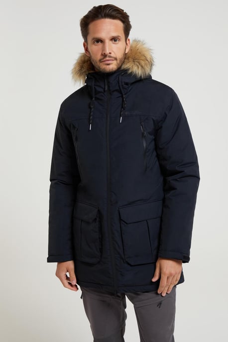 Mountain Warehouse Mens Traverse Hybrid Waterproof Jacket (Black) - Image 1