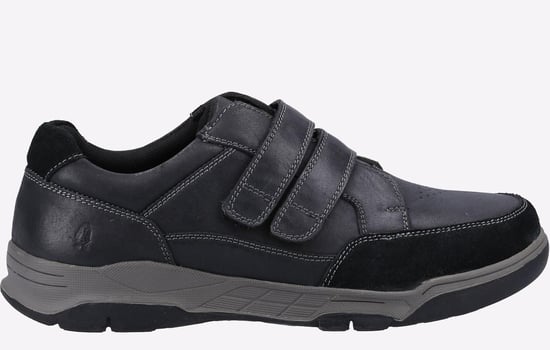 Hush Puppies Fabian Double Strap Läderskor För Män I Svart - Image 1