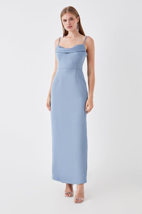 Sophie Habboo Satin Cowl Neck Midaxi Bridesmaids Dress