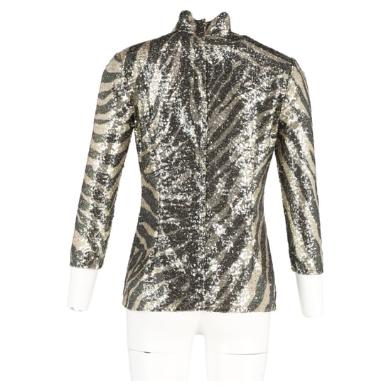 Dolce & Gabbana Zebra Tryck Turtleneck Topp i Flera Färger Paljetter - Image 6