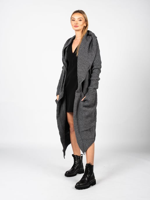 La Haine Iside Us Cardigan Unisex-LM056 Woman's Grey - Image 1