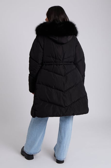 Urban Bliss Black Faux Fur Padded Parka