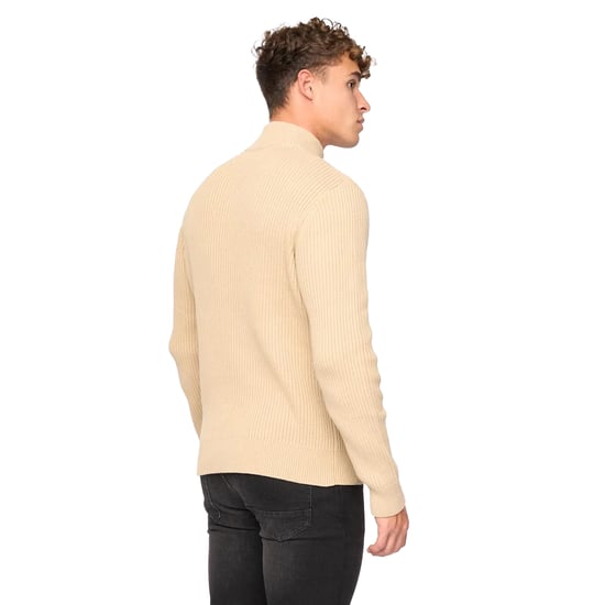 Crosshatch Mens Havaline stickad tröja med kvarts dragkedja (vete) - Image 2