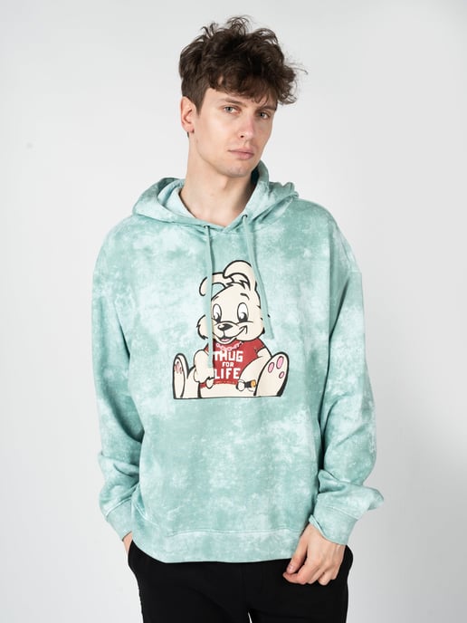 Guess x Brandalised Sweatshirt Leon Bunny Men's Green - Image 3