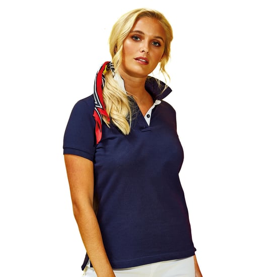 Asquith & Fox Dames/Dames Korte Mouwen Contrast Poloshirt (Marine / Wit) - Image 3