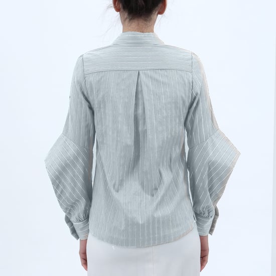 Long Slit Sleeves Cotton Shirt - Image 2