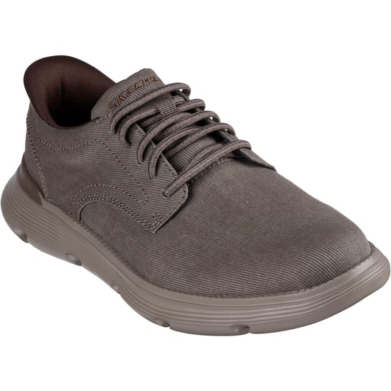 Skechers Garza Clive Cotton Men's Dark Taupe Lace-Up Shoes - Image 1
