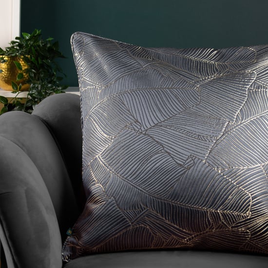 Wylder Tropics Seymour Embroidered Jacquard Satin Piped Polyester Filled Cushion - Image 4