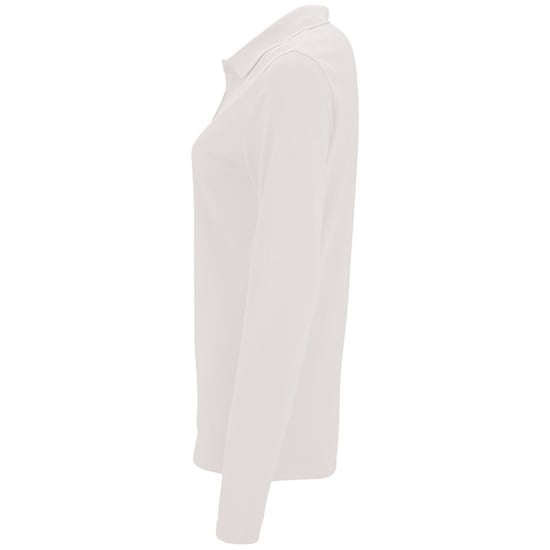 SOLS Dames/dames Perfecte Lange Mouw Pique Polo Shirt (Wit) - Image 3