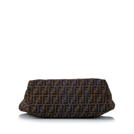 Vintage Fendi Zucca Roll Quilted Canvas Tote Bag Brown