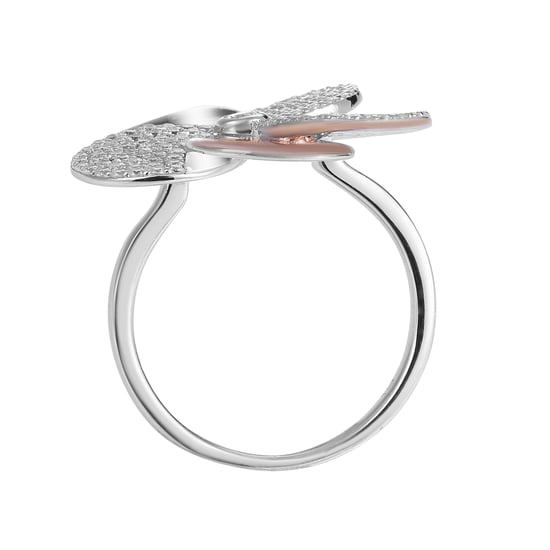 Orphelia Women's 925 Sterling Silver Ring - Silver/Rose ZR-7452