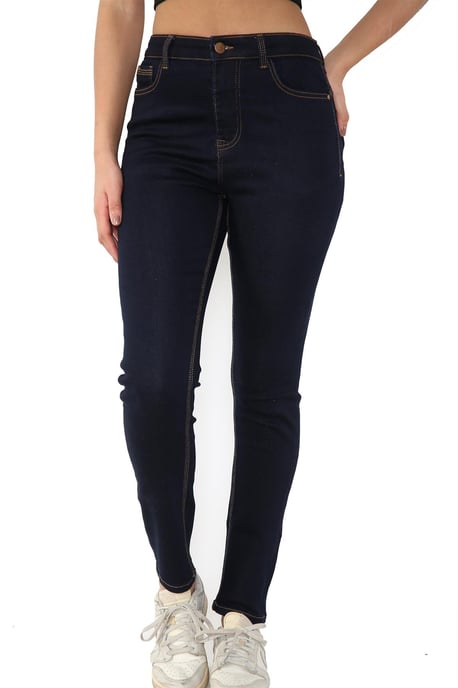 Dames Magic Shaping High Waisted Skinny Fit Jeans in Indigo Blue - Image 1