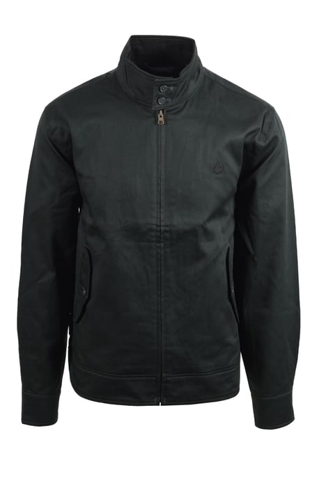Fred Perry Waxed Cotton Harrington Jacket Night Green - Image 1