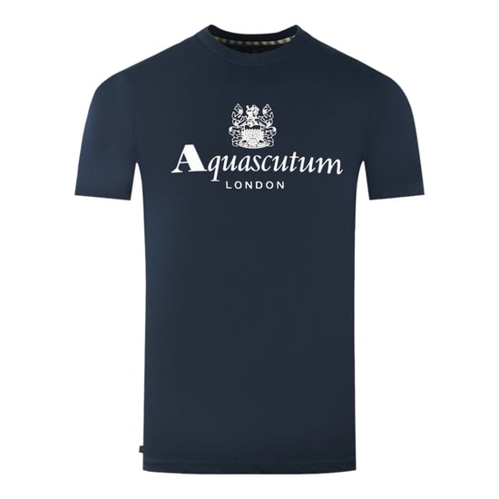 Aquascutum London Aldis Brand Logo Navy Blue T-Shirt - Image 1
