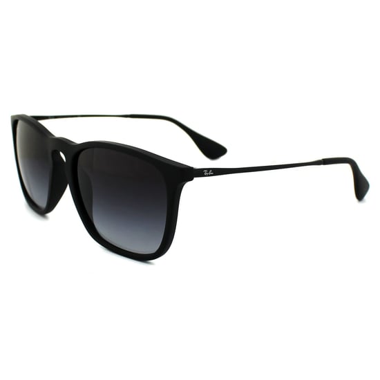 Ray-Ban Round Mens Rubber Black Gradient Grey Sunglasses