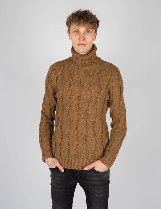 Xagon Man Pullover Turtleneck Men's Beige - Image 3