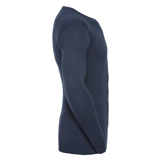 Russell Collection Heren Gebreid V Hals Sweatshirt (Franse marine) - Image 3