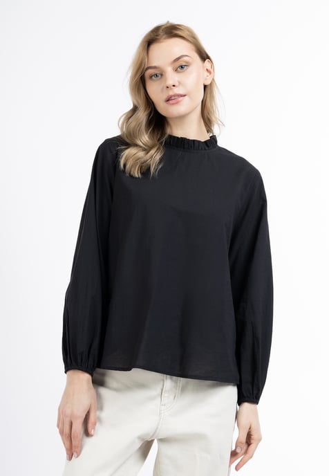 Dreimaster Bloes met lange mouwen teylon Dames zwart - Image 3
