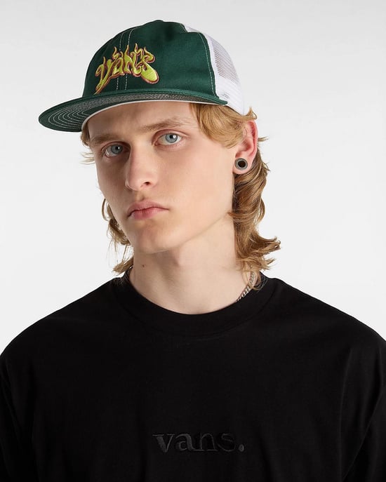 VANS Higher Place Unstructured Trucker Hat in Bistro Green - Image 4