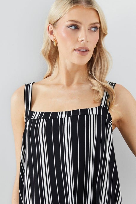 Jersey Stripe Maxi Sun Dress With Side Splits - Image 2