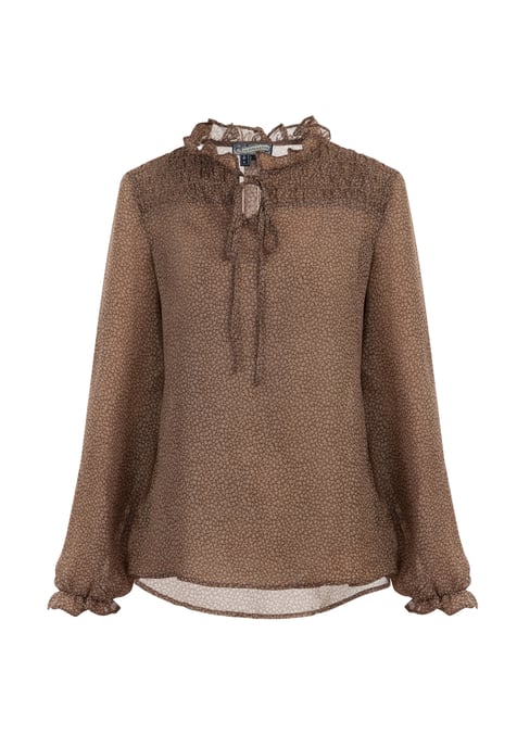 Dreimaster Blouse Dames bruin-gebroken wit - Image 1