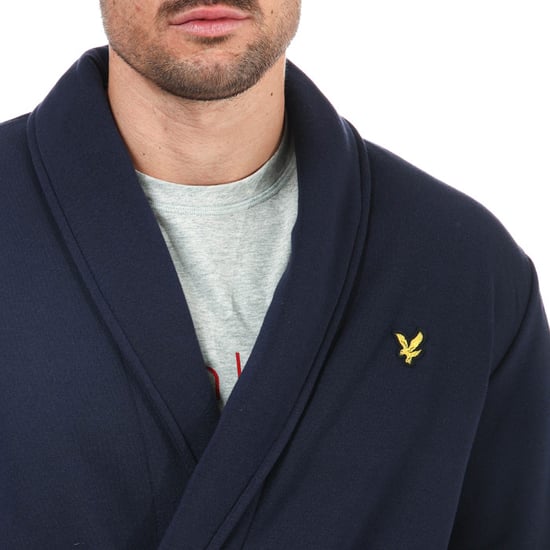 Men's Lyle And Scott Matthew Dressing Gown in Navy - Image 6