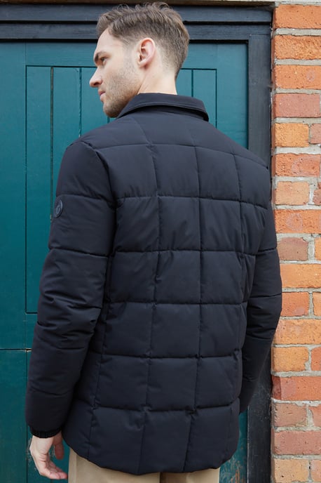 Black Lightweight Collared Quilted Jacket
