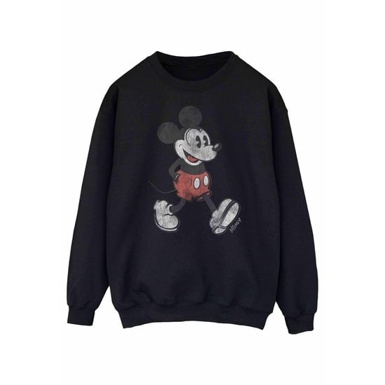 Disney Womens/Ladies Walking Mickey Mouse Sweatshirt (Black)