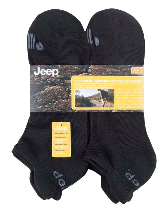 JEEP - 6 Pairs Mens Cotton Cushioned Sport Ankle Outdoor Socks - Image 2