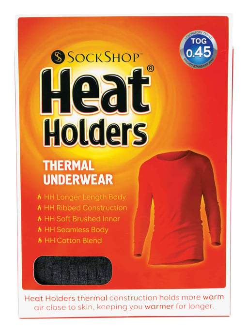 Heat Holders - Mens Cotton Thermal Underwear Long Sleeve Top Vest - Image 2
