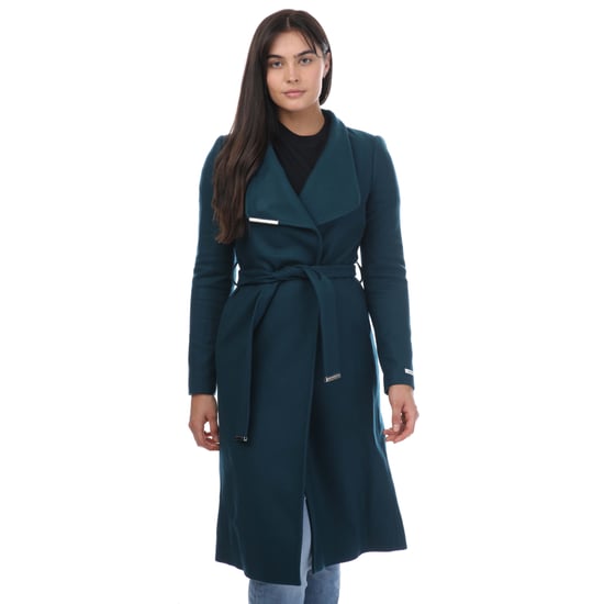 Women's Ted Baker Rose Wool Wrap Coat in Teal