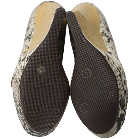 Lanvin Ribbon Strap Wood Wedge Peep-toe Sandals in Phyton Print Leather - Image 5