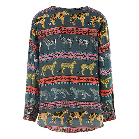 Inoa Masari Mara 1202110 Long Sleeve Grey Silk Fish Top