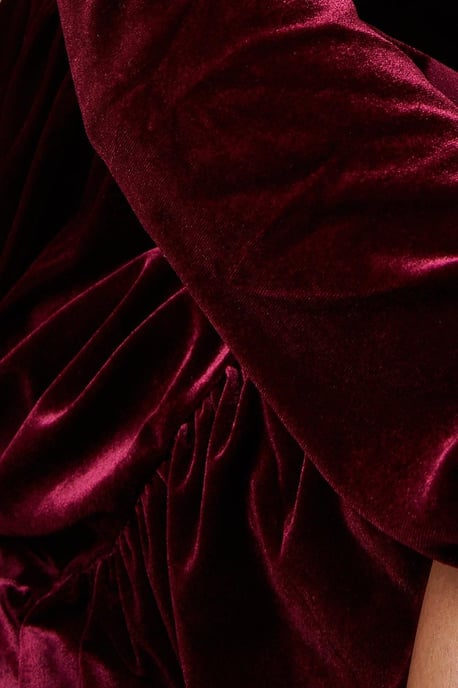 Occasion Velvet Ruffle Hem Mini Dress