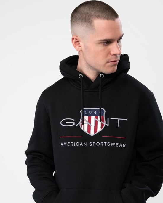 GANT Mens Regular FIt Archive Shield Pullover Hoodie
