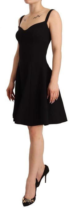 Dolce & Gabbana Kvinnors Svart Passform Flare Ullstretch Klänning - Image 2