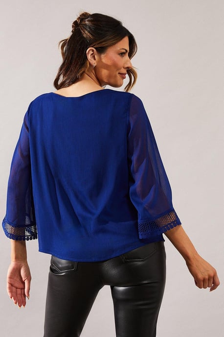 Lace Cuff Overlay Top