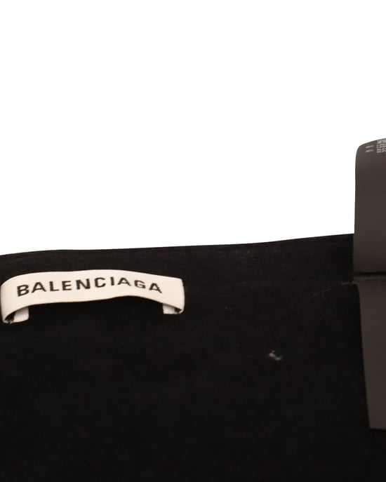 Balenciaga Franje Asymmetrische Midi Rok in Zwart Wol - Image 4