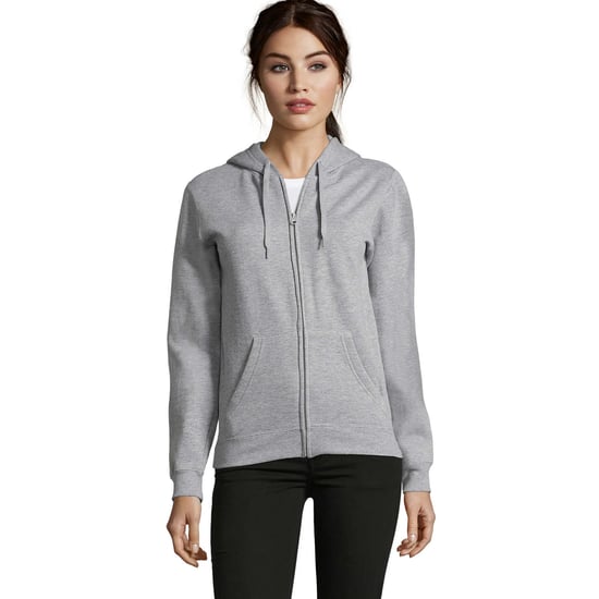 SOLS Womens/Ladies Seven Full Zip Hoodie (Grey Melange) - Image 1