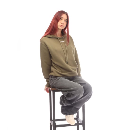 Off White Flock Chine Flower Arrow Hoodie för kvinnor i grönt - Image 4