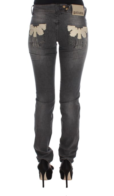 John Galliano Slim Fit Stretch Jeans met grijze wassing en katoenmix. - Image 3