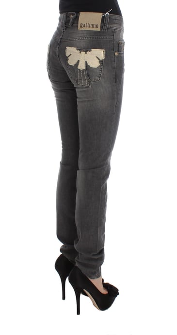 John Galliano Slim Fit Stretch Jeans met grijze wassing en katoenmix. - Image 4