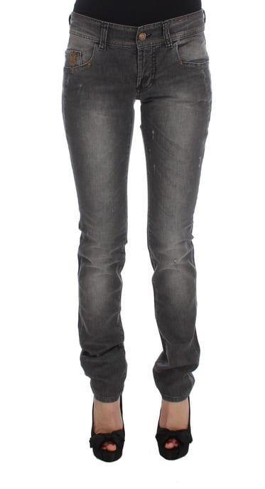John Galliano Slim Fit Stretch Jeans met grijze wassing en katoenmix. - Image 1