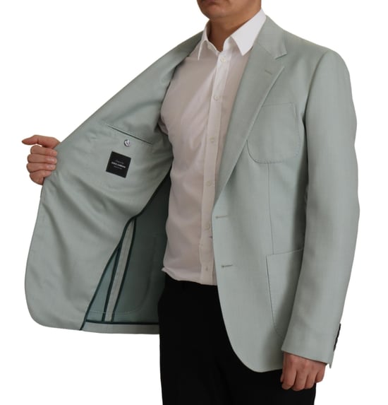 Dolce & Gabbana Light Green Cashmere Silke Herrblazer - Image 2