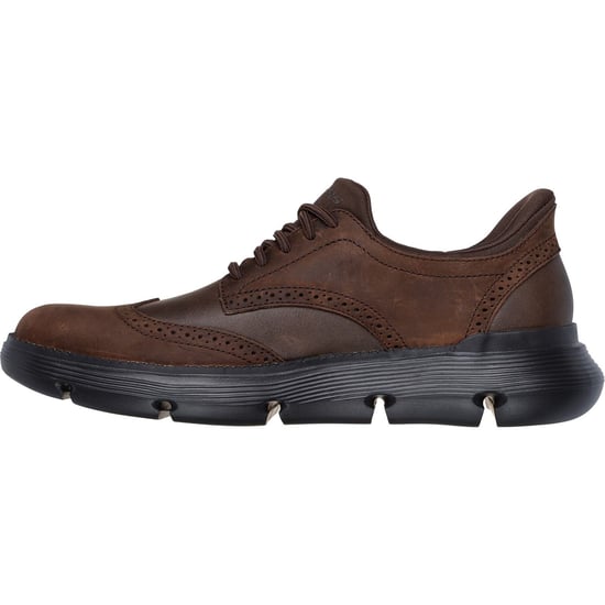Skechers Garza Sully Leer Heren Cacao Veterschoenen - Image 4