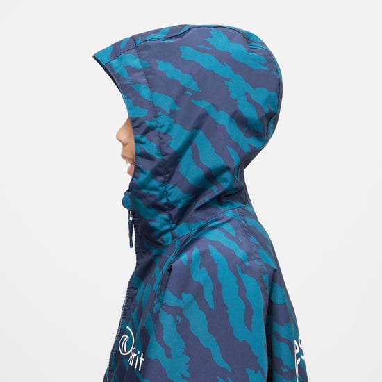 Freespirit Kids' Aquarobe Pro Waterproof Jacket with Hood, Deep-Pile Fleece Lining & 2 Zipped Pockets, Unisex Drying & Changing Robe, Navy