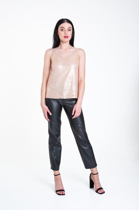 Sequin V Neck Cami Top