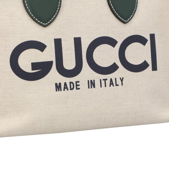 Gucci Small Tote Bag With Gucci Print Green - Image 5