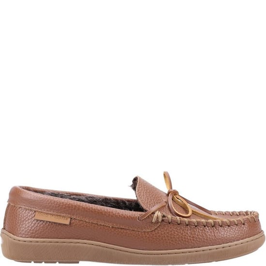 Hush Puppies Mens Ace Leather Slippers (Tan) - Image 3